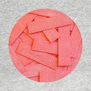 Pink Strawberry Bubblegum Strips Circle Photograph T-Shirt